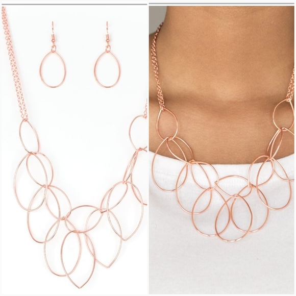 TOP TEAR FASHION COPPER NECKLACE/EARRING SET